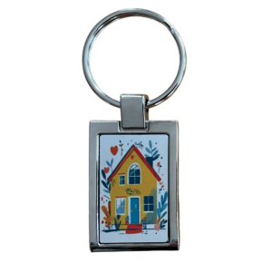 Metallschlüsselanhänger silber-glänzend mit Foto