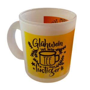 Personalisierte Glastasse satiniert 10 oz