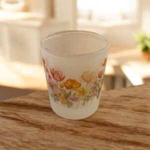 Teelichthalter aus Glas 7 oz - außen satiniert