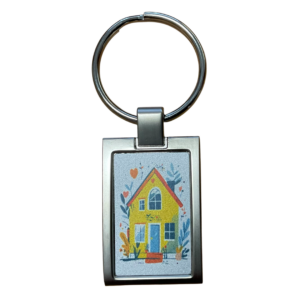 Metallschlüsselanhänger silber-matt mit Foto