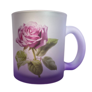 Personalisierte Glastasse satiniert mit Farbverlauf 10 oz