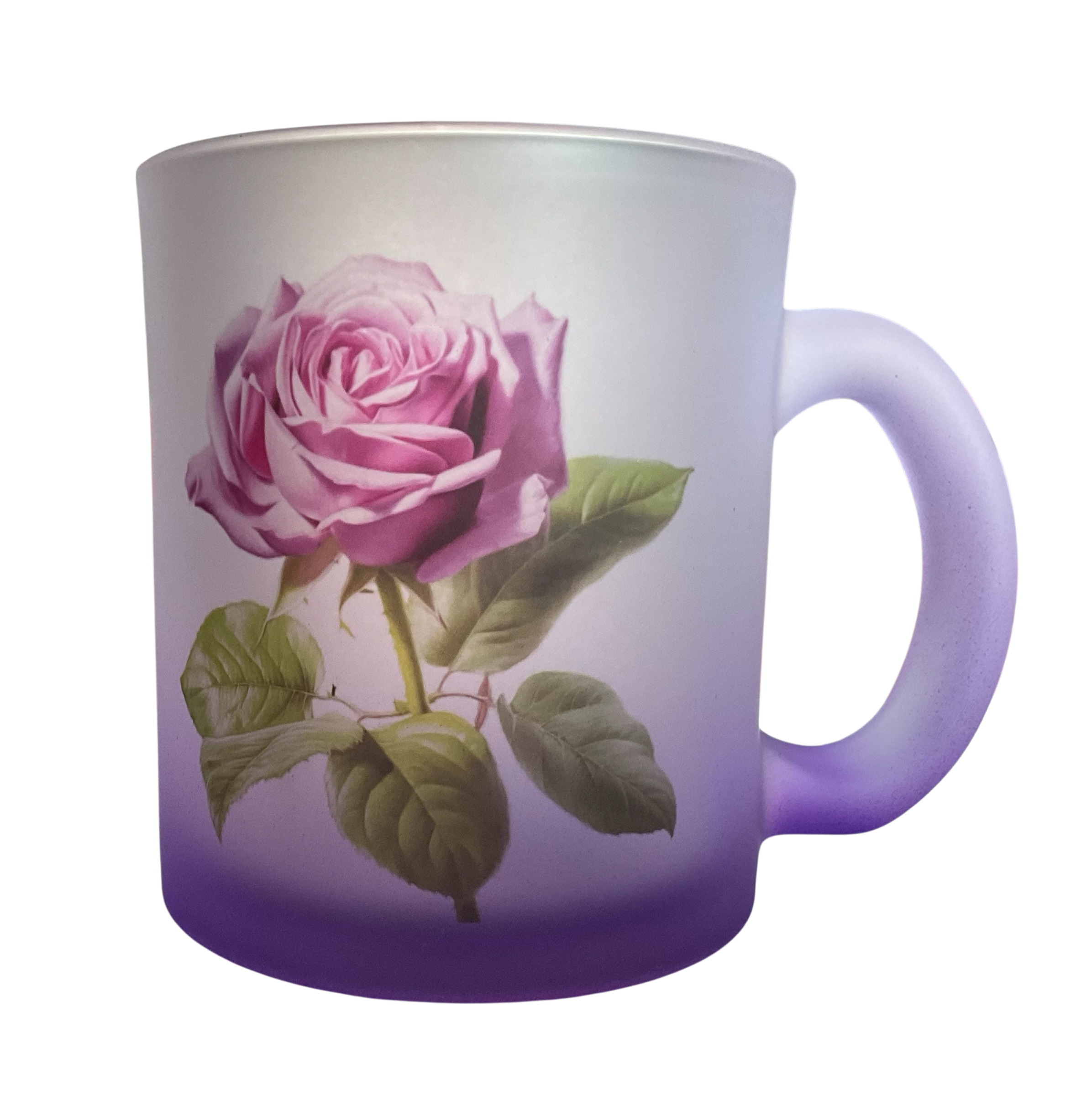 Personalisierte Glastasse satiniert mit Farbverlauf 10 oz